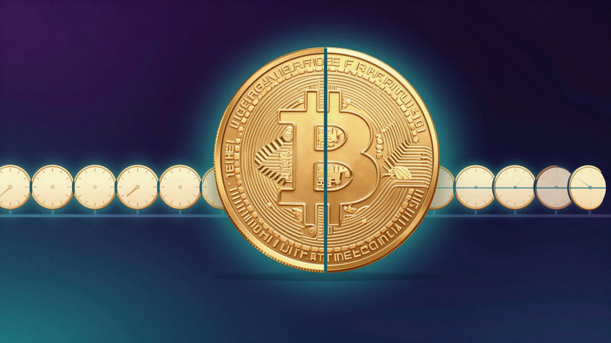 A crypto coin sliced into TWAP intervals
